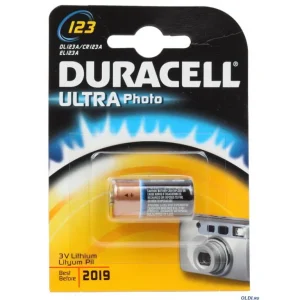 Батарейка Duracell CR123 Ultra  литиевая, 3В, 1400мАч