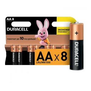 Батарейка Duracell AA Basic, щелочная, 1.5В, LR6-8BL (цена за 1 элемент)