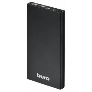 Мобильный аккумулятор Buro RA-12000-AL-BK (Li-Ion, 12000мАч, 5В/1А + 2.1A, вых.: 2x USB A) черный