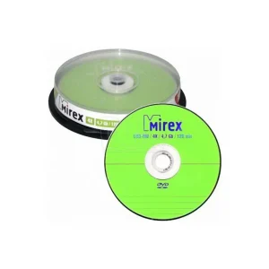 Диск одноразовой записи DVD+R Mirex 4.7Gb (10 штук на шпинделе)