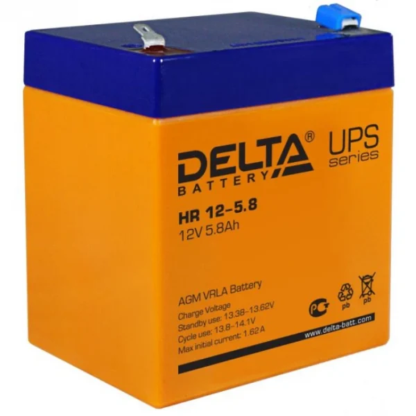 Батарея 12V/5.8Ah Delta HR 12-5.8