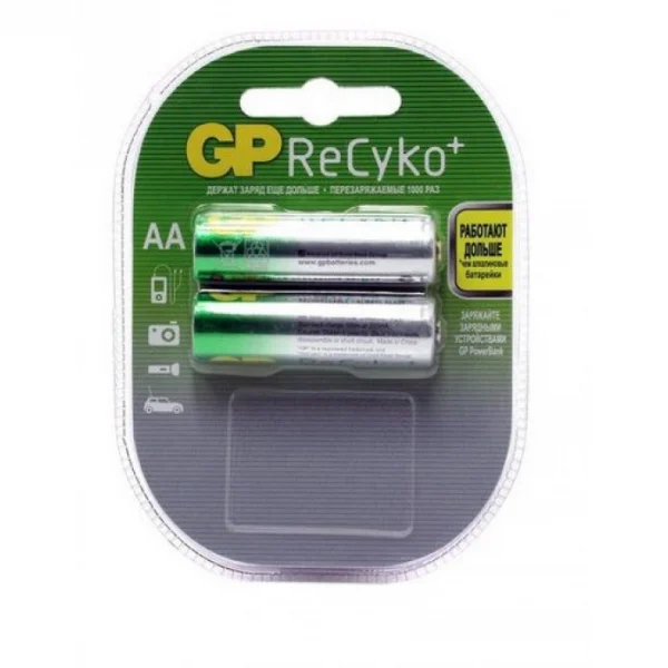 Аккумулятор GP AA, 2000мАч, 1.2В, Ni-MH, HR6-2BL/210AAHCB-UC2 (цена за 1 элемент)