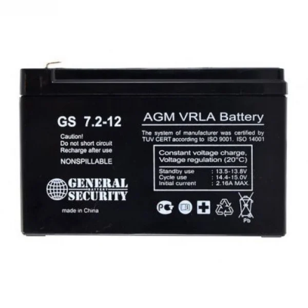 Батарея 12V/7.2Ah GS/GSL 7.2-12 KL F1 — изображение 2