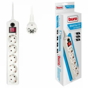 Сетевой фильтр Buro 500SH-3-W (5 розеток, 3м) белый