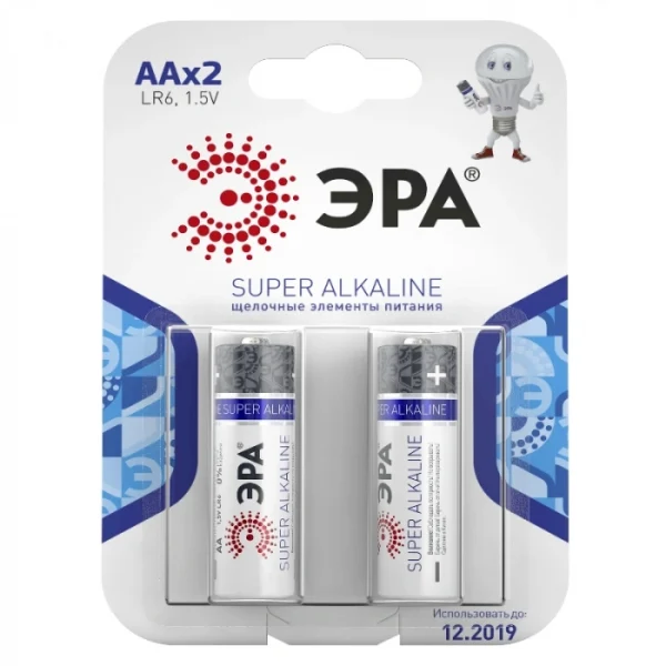 Батарейка Эра  AA  щелочная, 1.5В, LR6-2BL/LR6-4BL (цена за 1 элемент)