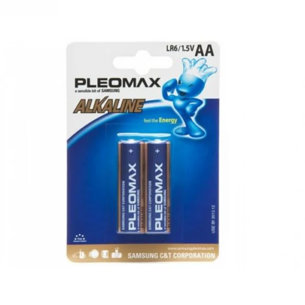 Батарейка Samsung Pleomax AA  щелочная, 1.5В, LR6-2BL/LR6-4BL (цена за 1 элемент) — изображение 2