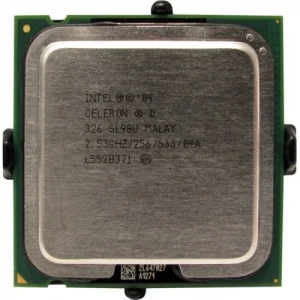 Процессор Intel Celeron D 326 (2.5Ghz, 256Kb cache, 533 MHz) S775  box EM64T (BX80547RE2533CN)(уценка, б/у, без упаковки, после ремонта)