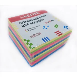 Блок для записей, 90 х 90 х 40 мм, цветной, пл. 80 г/кв.м, deVENTE
