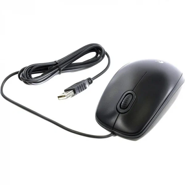 Мышь проводная Logitech Optical B100 (1000dpi, светодиодная, 2 кнопки, USB) Черный (910-003357/910-006605)