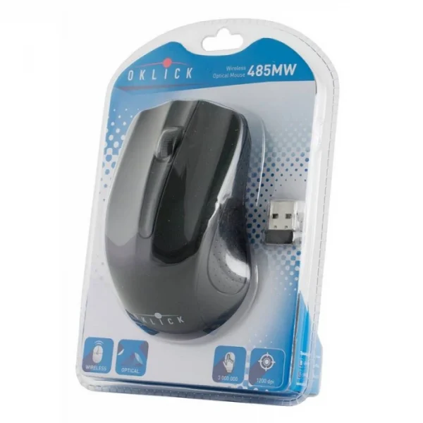Мышь беспроводная Oklick 485MW/485MW+ (1200dpi, светодиодная, 2 кнопки, 2.4ГГц, USB) Черный — изображение 3