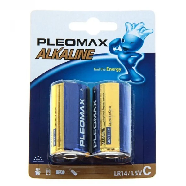 Батарейка Samsung Pleomax C  щелочная, 1.5В, LR14-2BL (цена за 1 элемент)