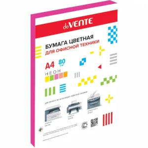 Бумага цветная deVENTE, неон, малиновый, А4, 75 г/м², 100 л.