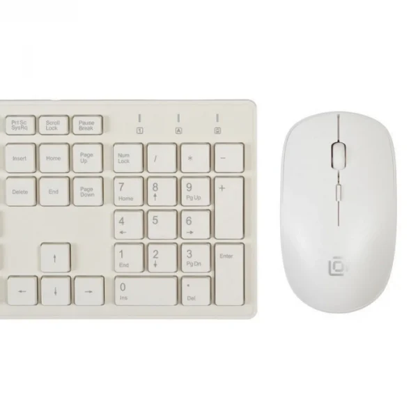 Клавиатура+мышь беспроводная Oklick 240M (1600dpi, светодиодн., 2.4ГГц, слим, USB, белый) — изображение 3