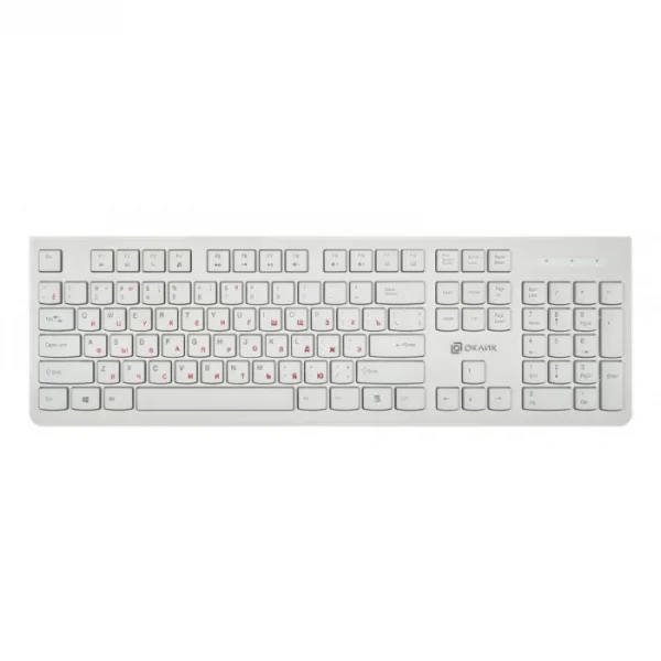 Клавиатура проводная Oklick 505M (мультимедиа, слим, USB, белый)