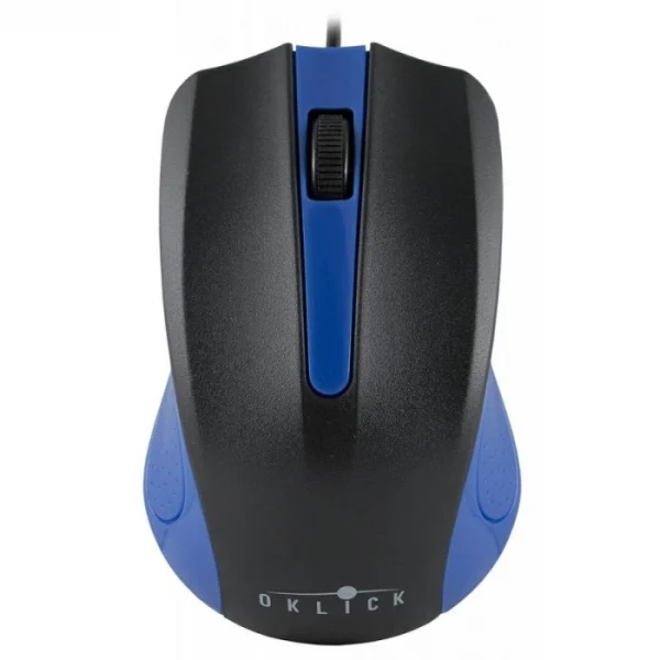 Мышь проводная Oklick 225M (1200dpi, светодиодная, 2 кнопки, USB) Черный/синий — изображение 2