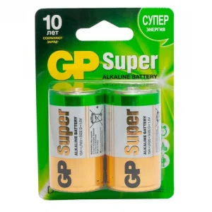 Батарейка GP  D  Super Alkaline  щелочная, 1.5В, LR20-2BL/13A-2CR2 (цена за 1 элемент)