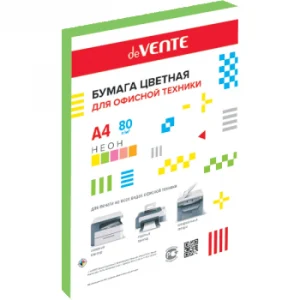 Бумага цветная deVENTE, неон, зеленый, А4, 75 г/м², 100 л.