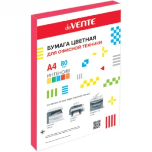 Бумага цветная deVENTE, интенсив красный, А4, 80 г/м², 100 л.