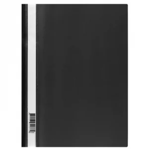 Папка-скоросшиватель А4, 160 мкм, пластик, с прозр. верхним листом, черная СТАММ