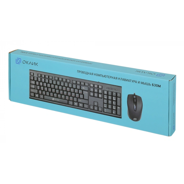 Клавиатура+мышь проводная Oklick 630M (1000dpi, светодиодная, USB, черный) — изображение 2