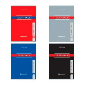 Тетрадь А4, 96 листов, клетка, скрепка, BRAUBERG "CONTRACT", обл. мелов. картон